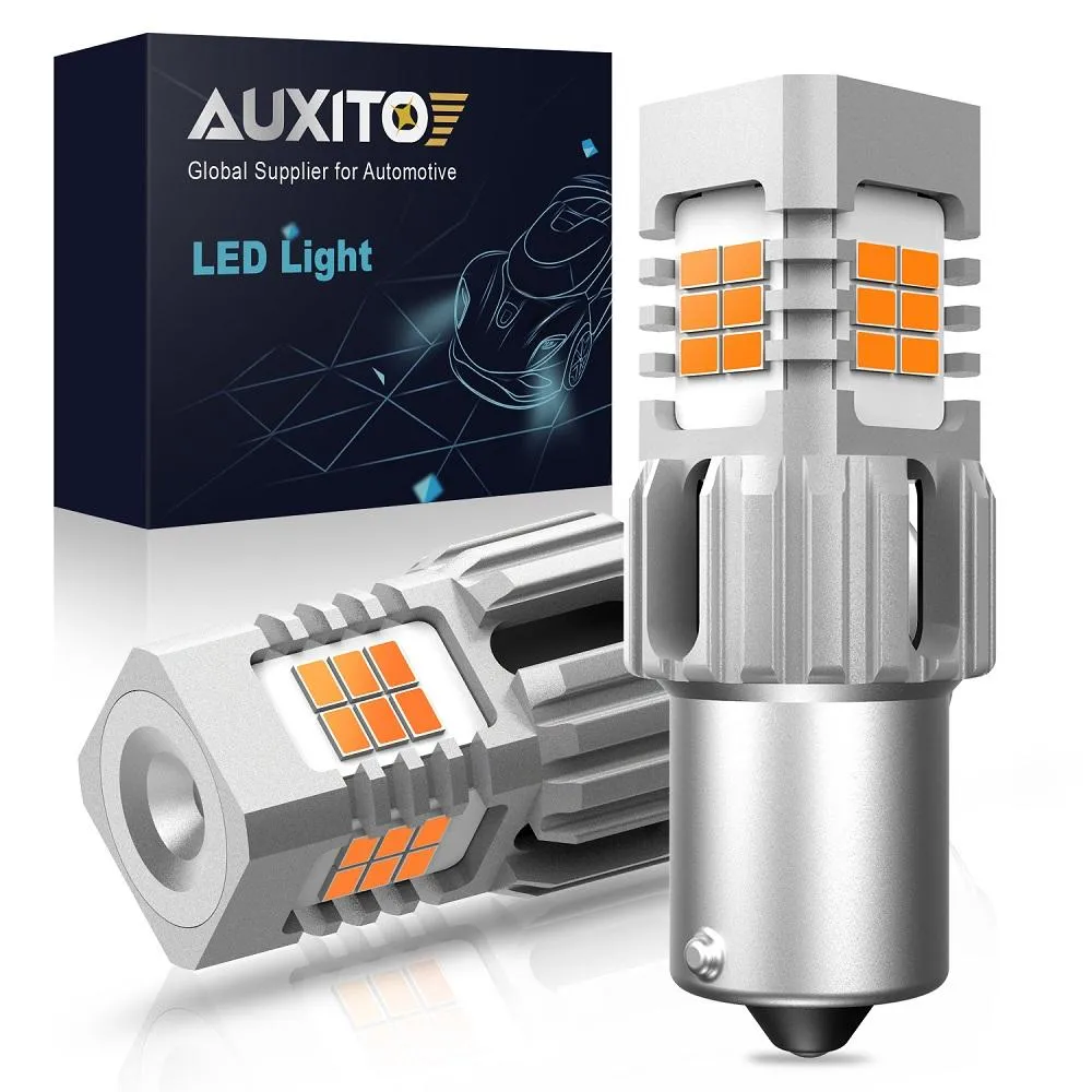 1156 BA15S LED Bulb Turn Signal Light Bulbs, Non-polarity, Compatible with standard and CK sockets, Amber, 25W Per Bulb