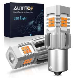 1156 BA15S LED Bulb Turn Signal Light Bulbs, Non-polarity, Compatible with standard and CK sockets, Amber, 25W Per Bulb