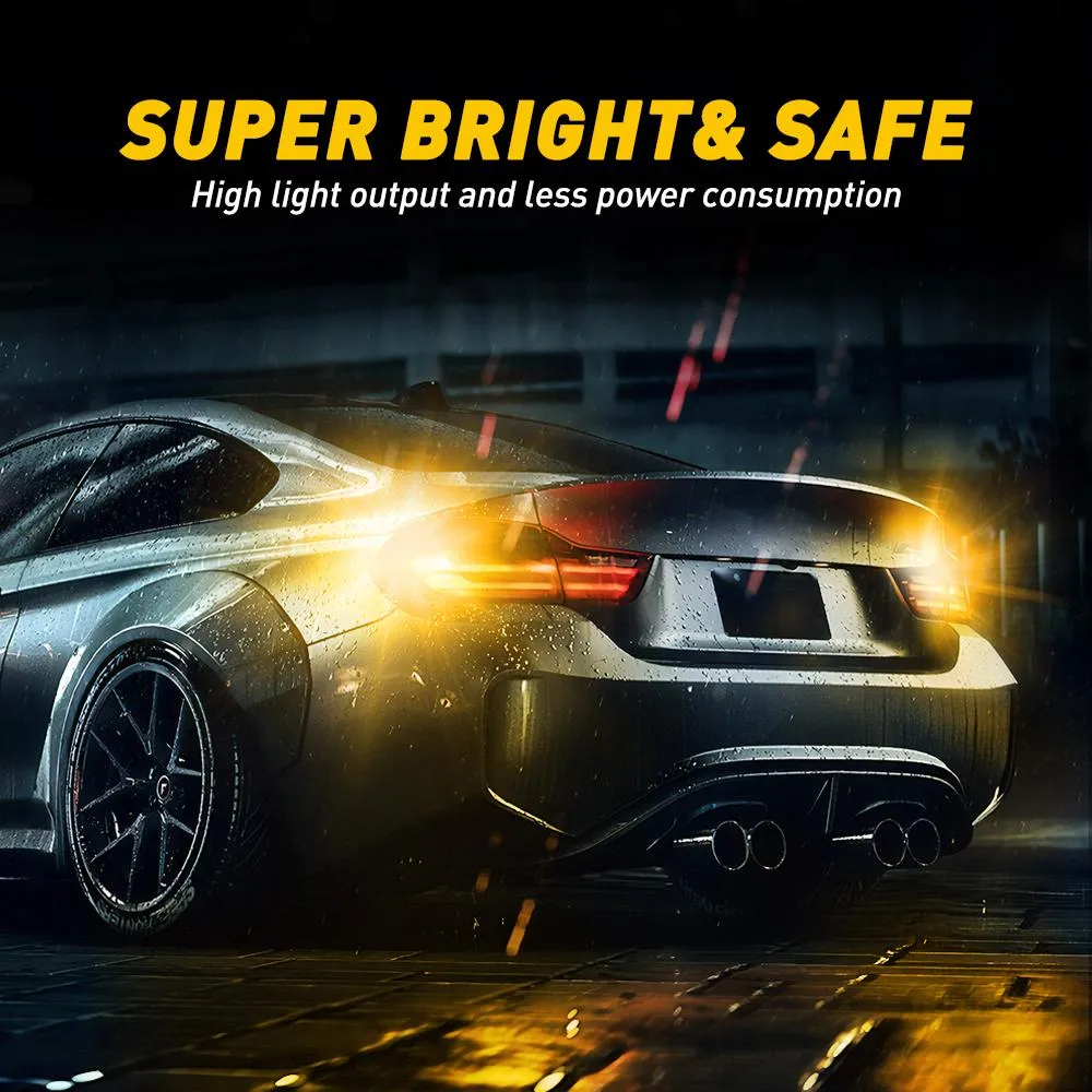 1156 BA15S LED Bulb Turn Signal Light Bulbs, Non-polarity, Compatible with standard and CK sockets, Amber, 25W Per Bulb