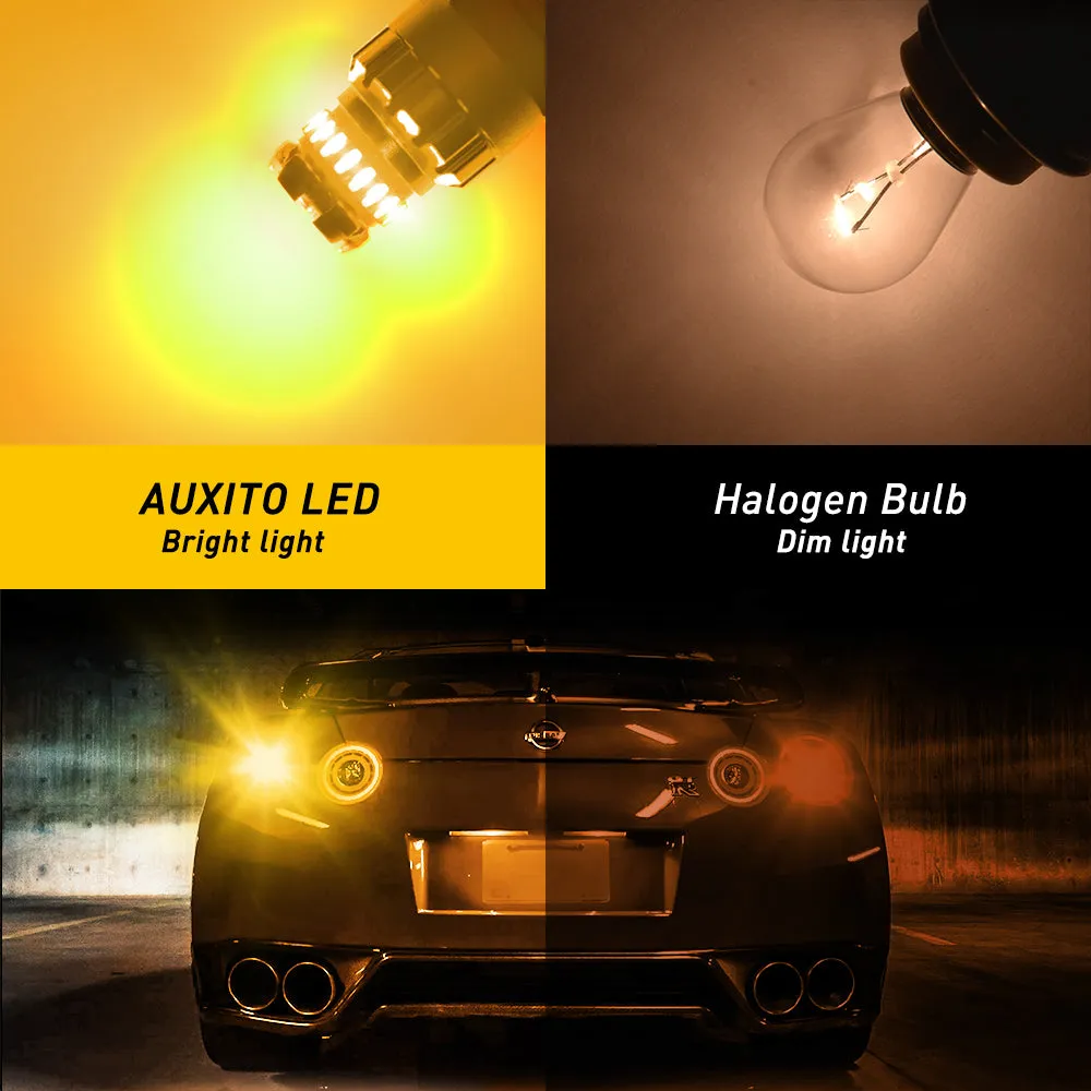 1156 LED Turn Signal Light Bulbs Amber Yellow 400% Brighter