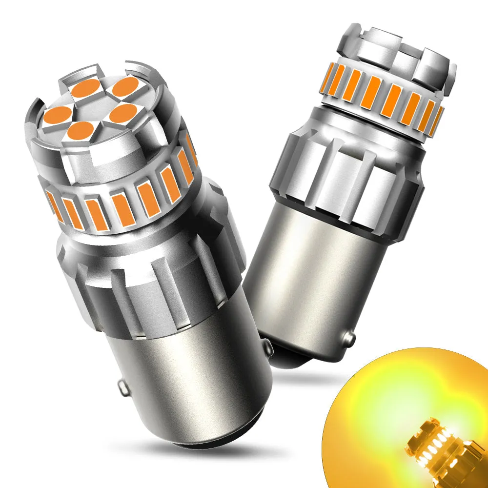 1156 LED Turn Signal Light Bulbs Amber Yellow 400% Brighter