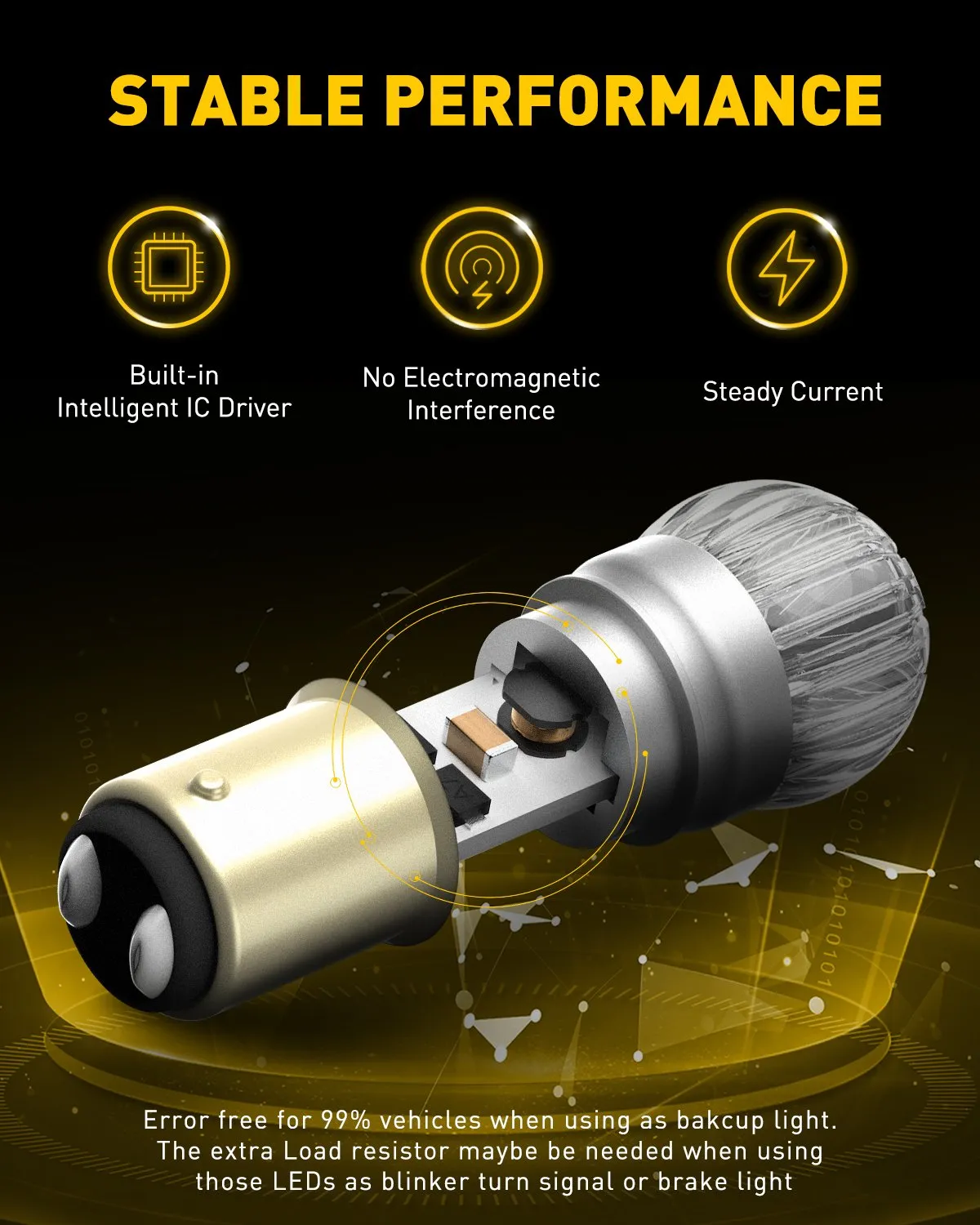 1157 LED Bulb White, Super Bright Unique 1:1 Design