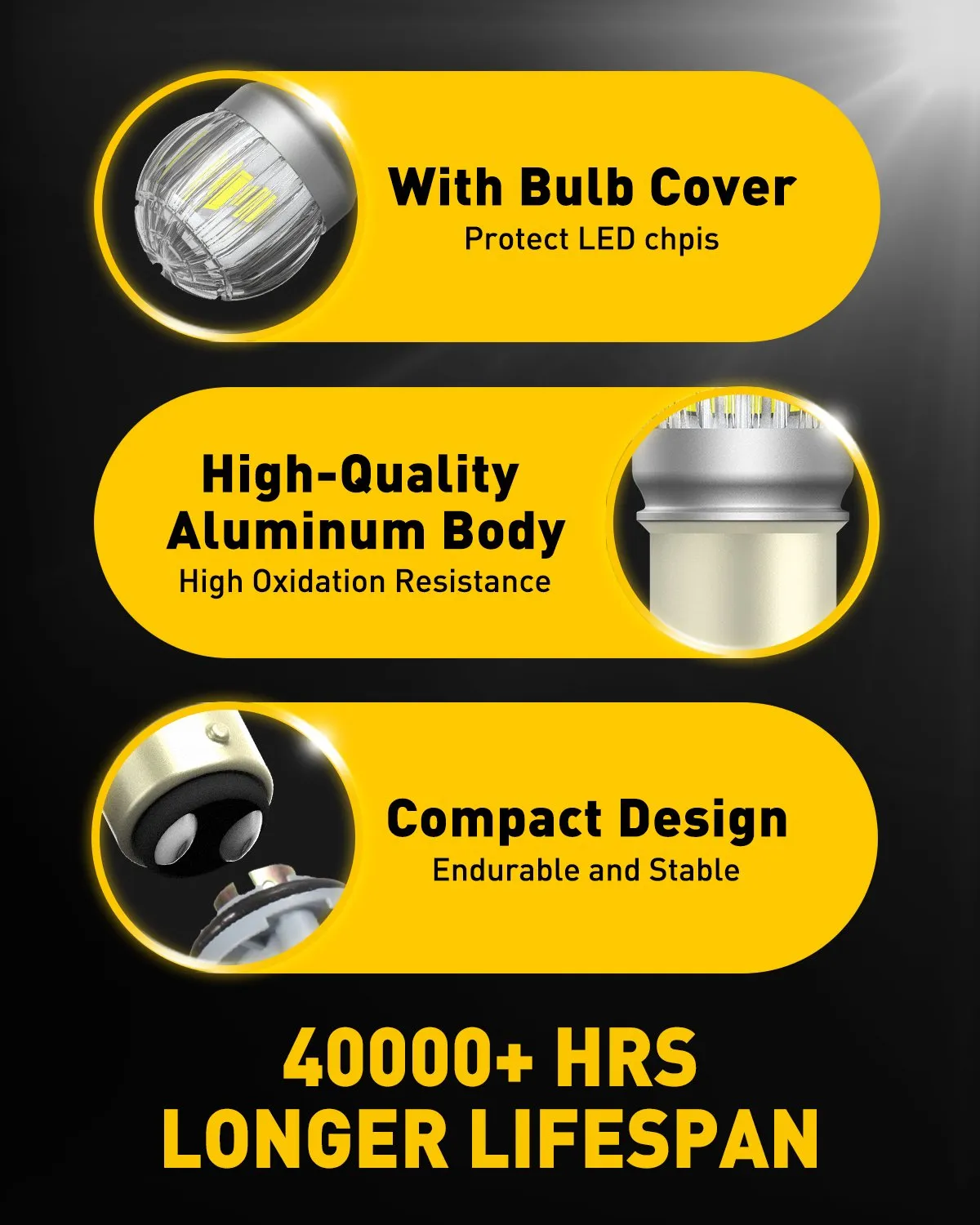 1157 LED Bulb White, Super Bright Unique 1:1 Design