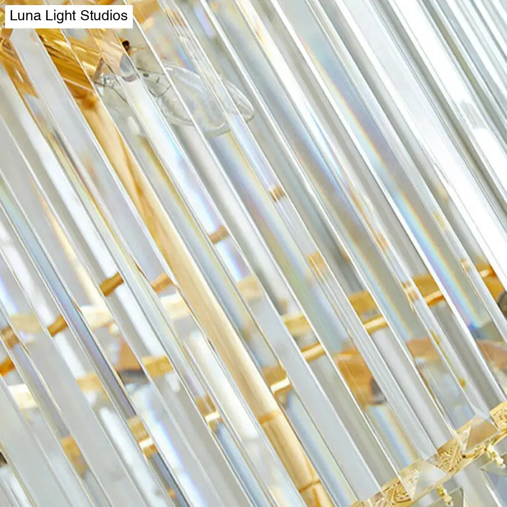 12 Heads Crystal Rod Pendant Chandelier for staircase Living Room Lighting 15 to 19 Inch
