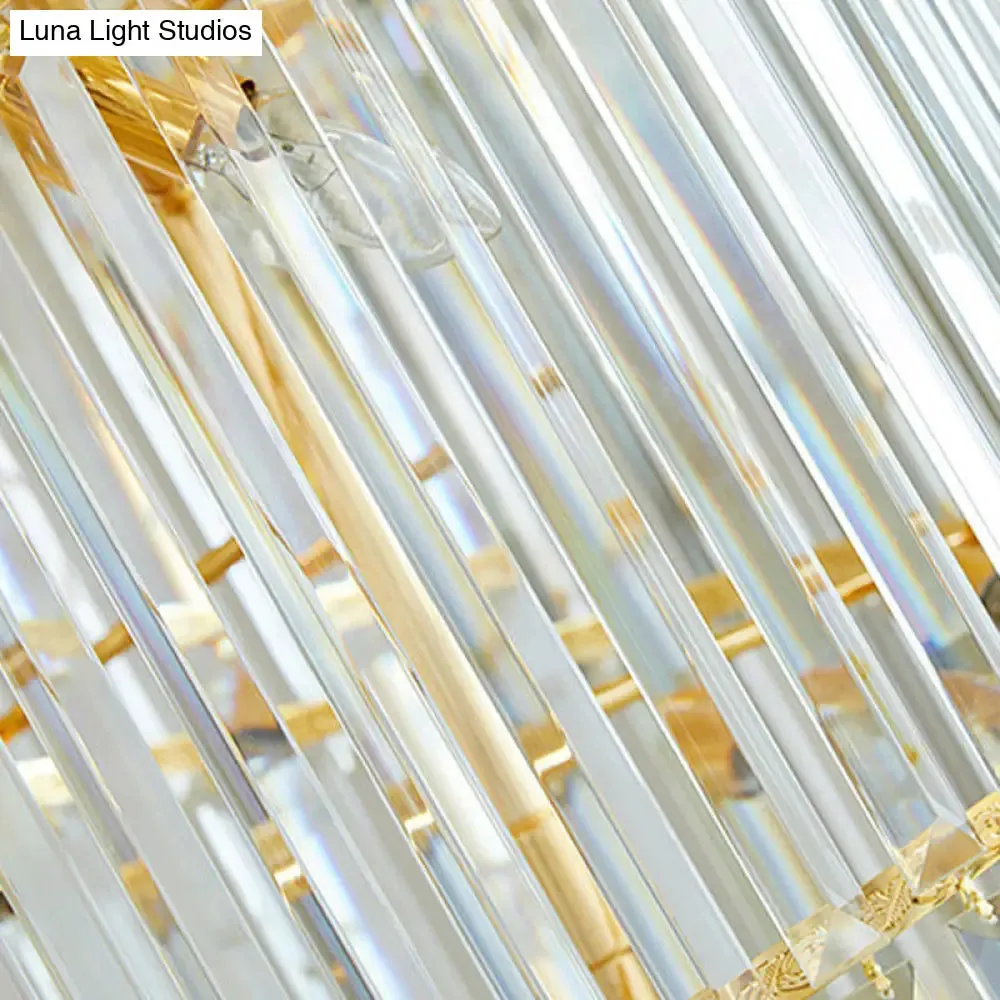 12 Heads Crystal Rod Pendant Chandelier for staircase Living Room Lighting 15 to 19 Inch