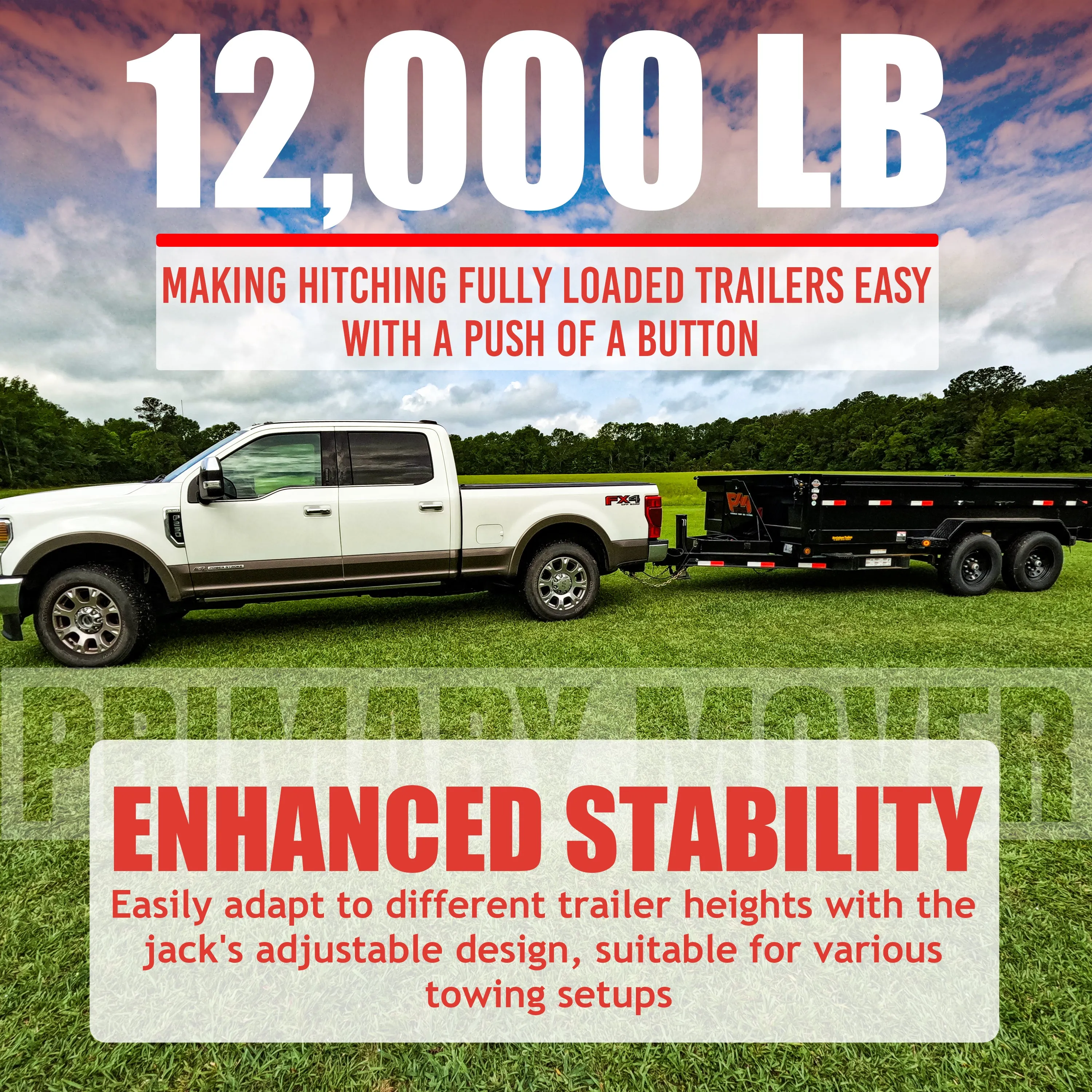 12k Single Hydraulic Trailer Jack Add-On Kit "Weld On" or "Bolt On"