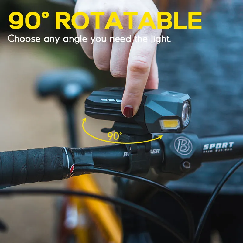 1600 Lumens Mountain Bike Lights With Rear Light