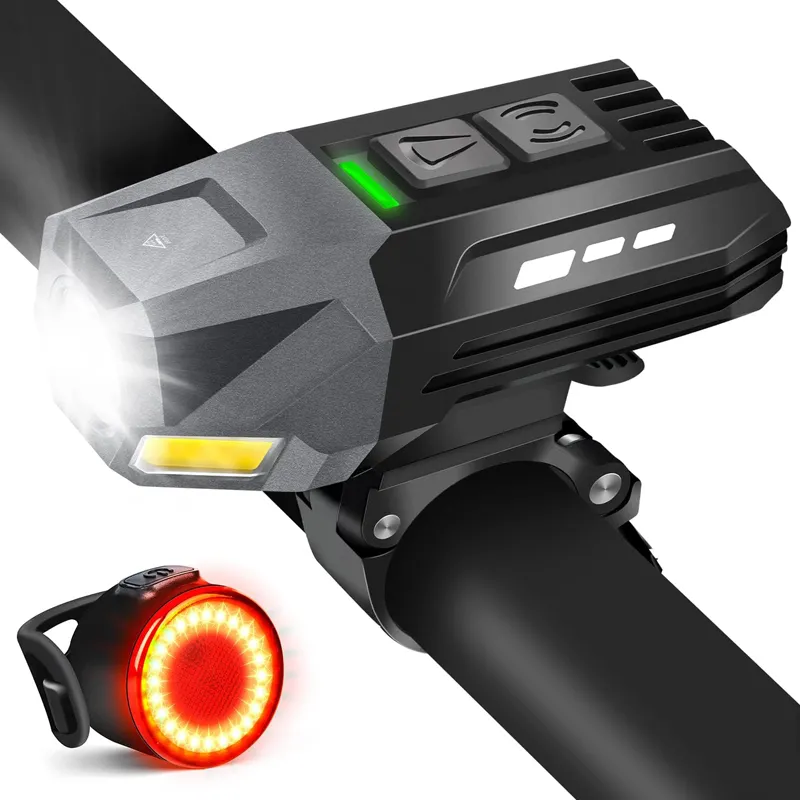 1600 Lumens Mountain Bike Lights With Rear Light