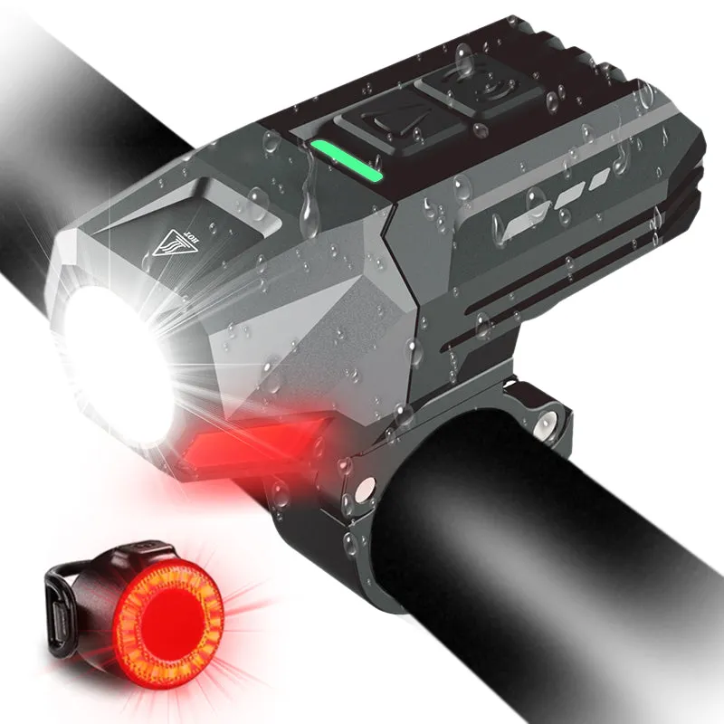1600 Lumens Mountain Bike Lights With Rear Light