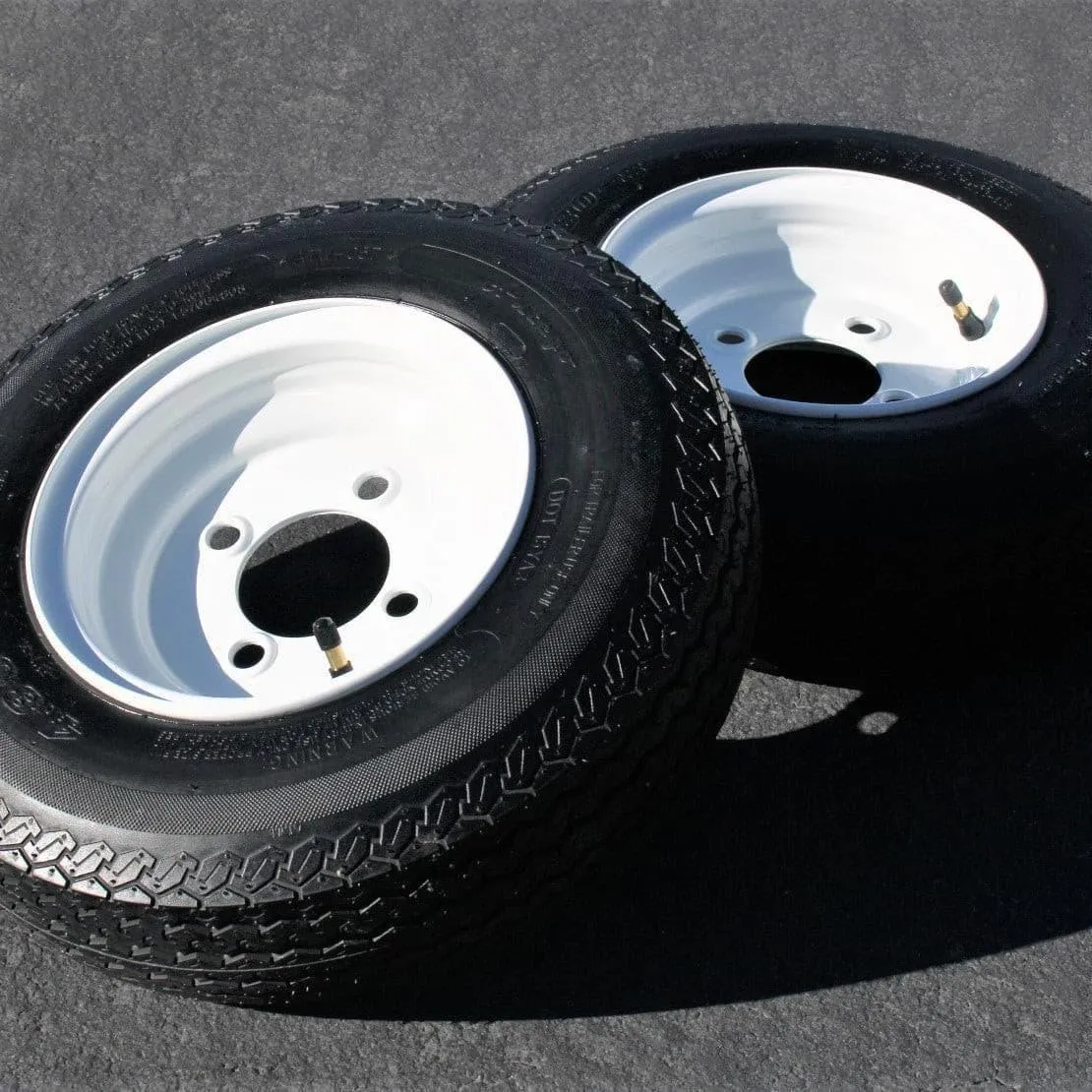 2-Pack Antego Trailer Tire On Rim 480-8 4.80-8 Load C 4 Lug White Wheel