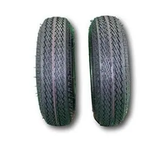 2-Pack Antego Trailer Tire On Rim 480-8 4.80-8 Load C 4 Lug White Wheel