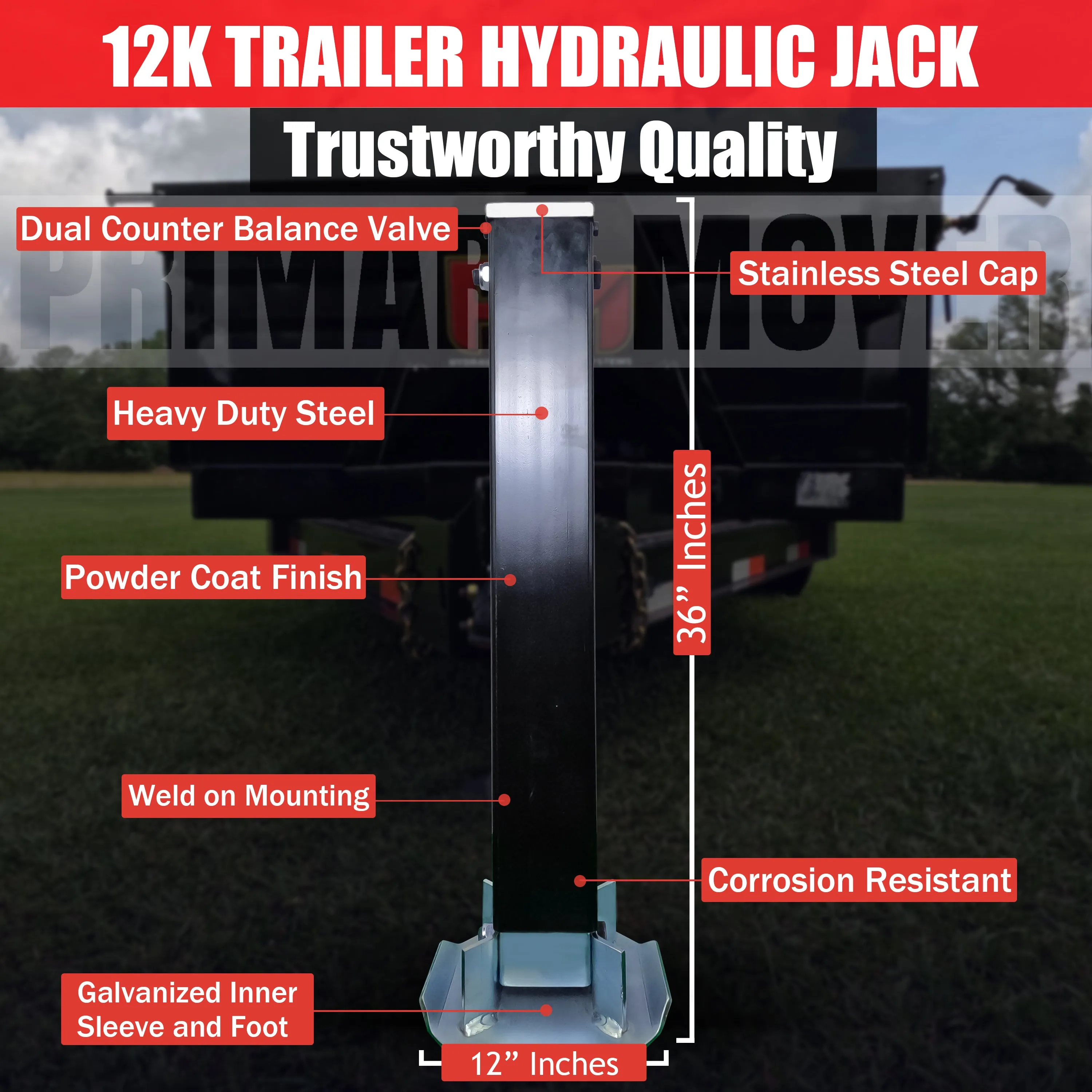 24k Double Hydraulic Trailer Jack Add-On Kit "Weld On" or "Bolt On"