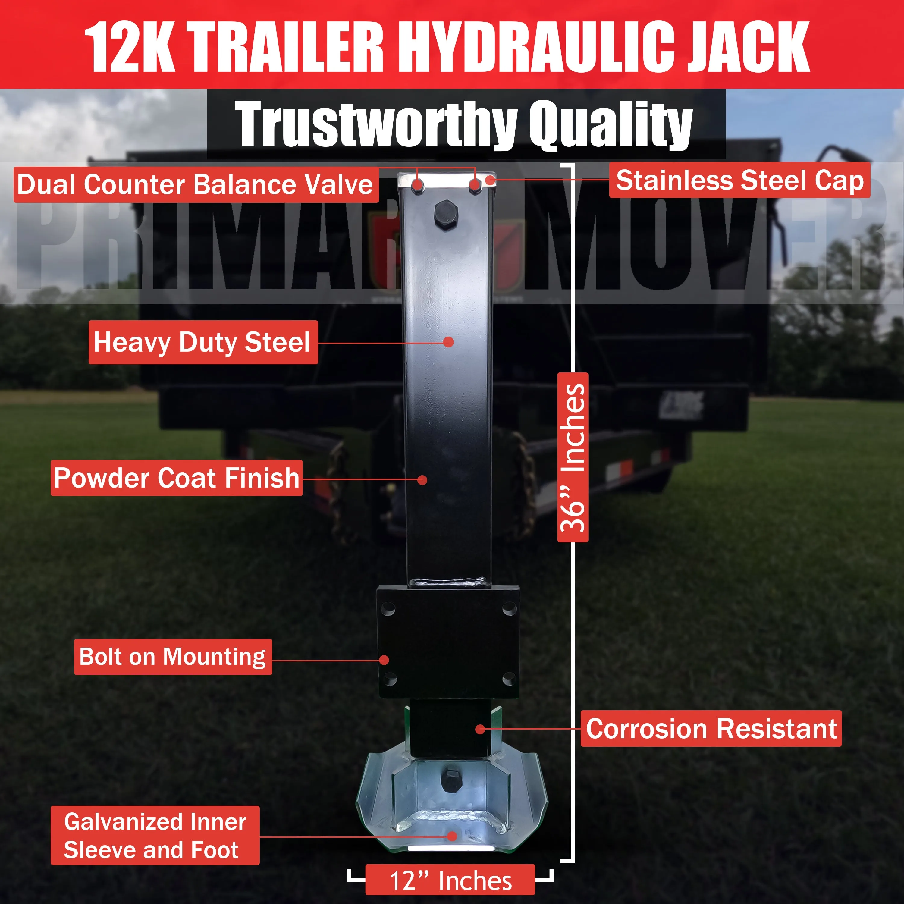 24k Double Hydraulic Trailer Jack Add-On Kit "Weld On" or "Bolt On"