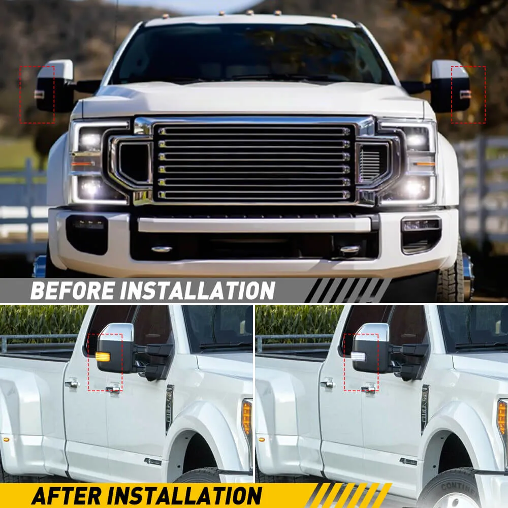 2pcs LED Side Mirror Lights for Ford 15-22 F150, 17-22 F250-450 Super Duty