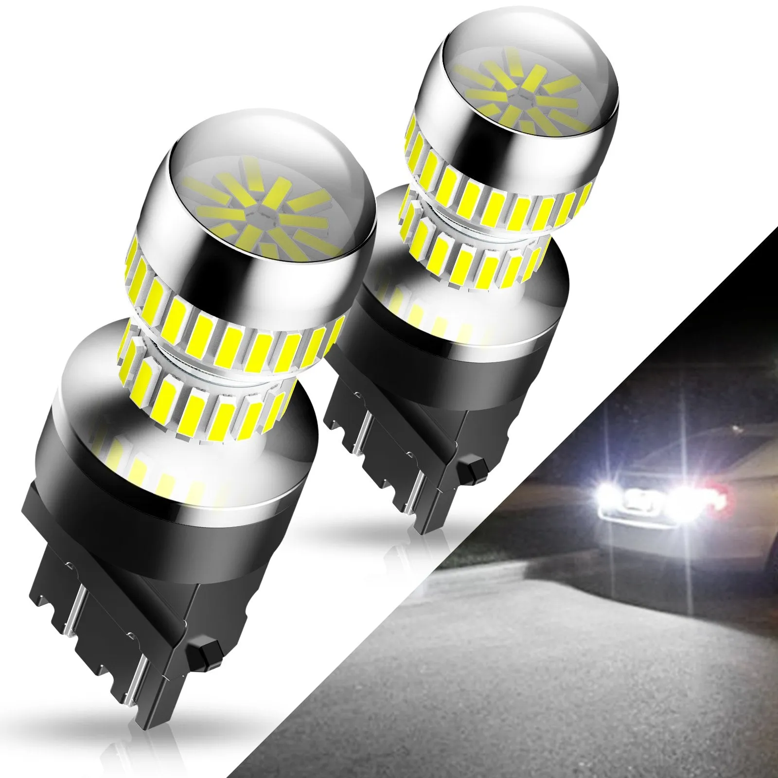 3157 LED Bulb Amber Yellow 3156 3056 4057 4157 AUXITO LED Turn Signal Light Bulbs Blinker Parking Side Marker Lights, Pack of 2