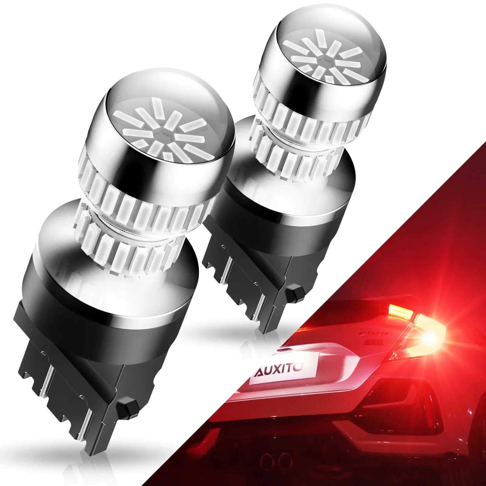 3157 LED Bulb Amber Yellow 3156 3056 4057 4157 AUXITO LED Turn Signal Light Bulbs Blinker Parking Side Marker Lights, Pack of 2