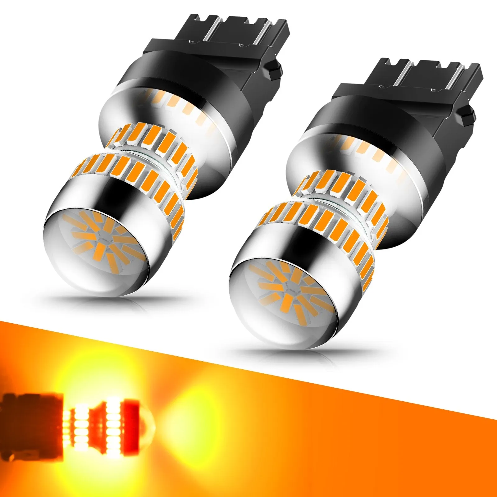 3157 LED Bulb Amber Yellow 3156 3056 4057 4157 AUXITO LED Turn Signal Light Bulbs Blinker Parking Side Marker Lights, Pack of 2