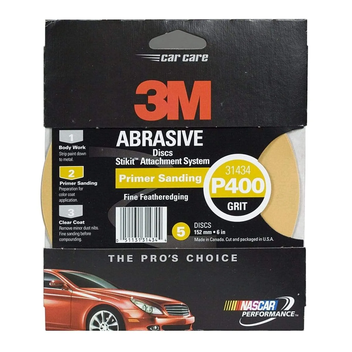 3M 31434 6" 3M Stikit Gold DIsc - 5 Discs per Pack