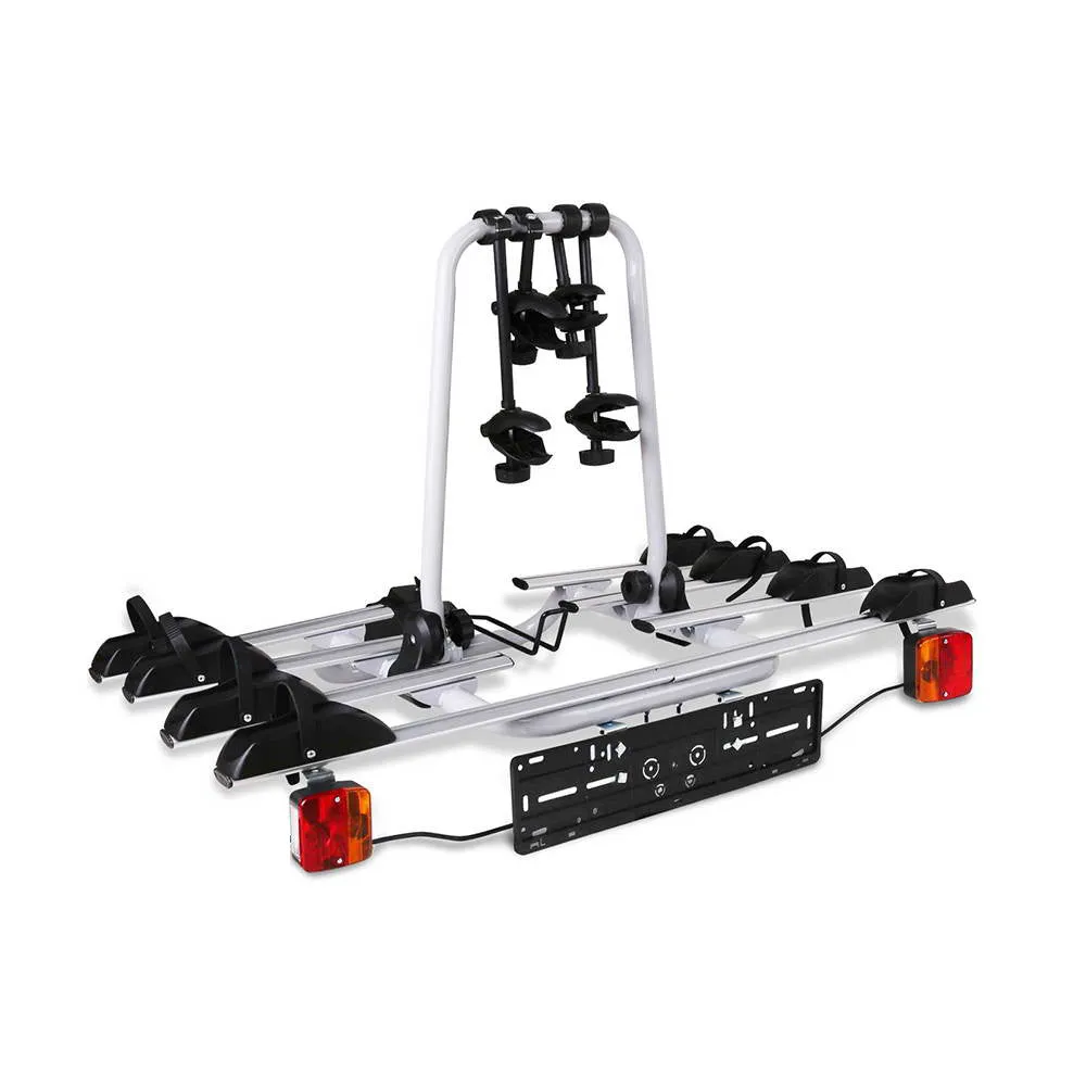 4-Bike Carrier Rack, Steel, Adjustable, w/ Tail Light - Giantz