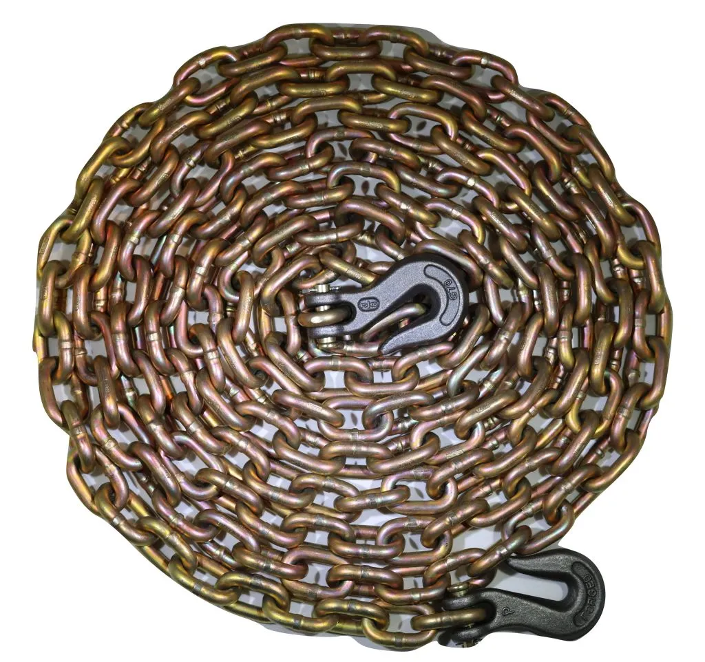 5/16" x 20 Ft Grade 70 Transport Chain w/ Clevis Grab Hooks