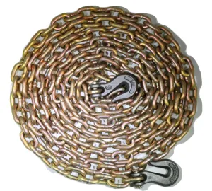 5/16" x 20 Ft Grade 70 Transport Chain w/ Clevis Grab Hooks