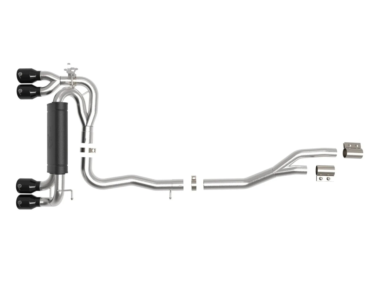 aFe Exhaust BMW M2 Competition (2019-2021) 3" to 2.5" Mach Force-XP Series in 304 Stainless Steel w/ Quad Tips