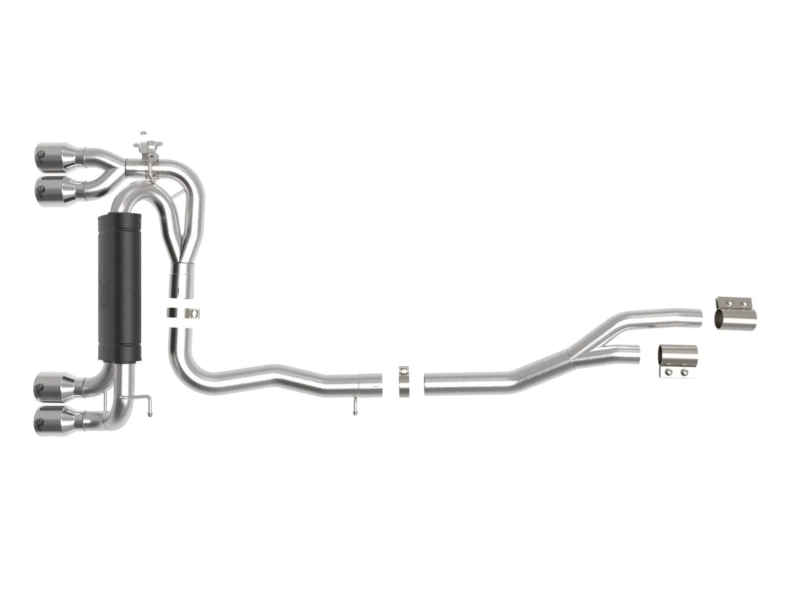 aFe Exhaust BMW M2 Competition (2019-2021) 3" to 2.5" Mach Force-XP Series in 304 Stainless Steel w/ Quad Tips