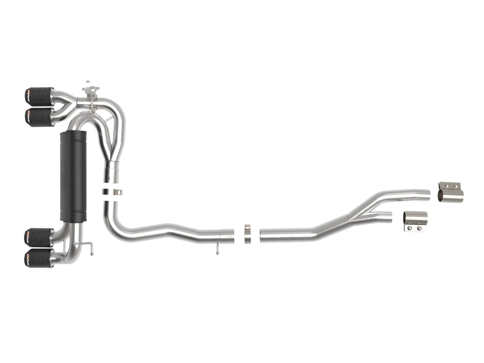 aFe Exhaust BMW M2 Competition (2019-2021) 3" to 2.5" Mach Force-XP Series in 304 Stainless Steel w/ Quad Tips
