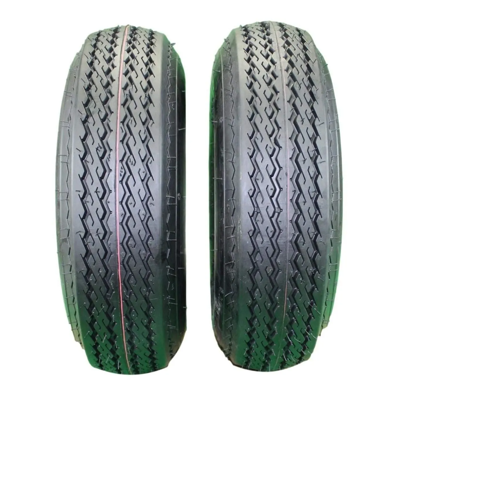 Antego (Qty: 1) Trailer Tire On Rim 570-8 5.70-8 Load C 4 Lug White Wheel