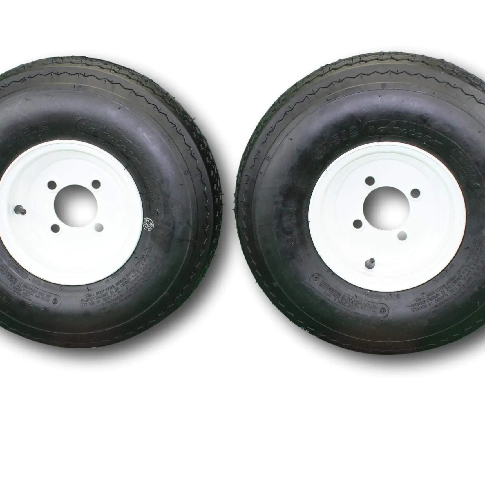 Antego (Qty: 1) Trailer Tire On Rim 570-8 5.70-8 Load C 4 Lug White Wheel