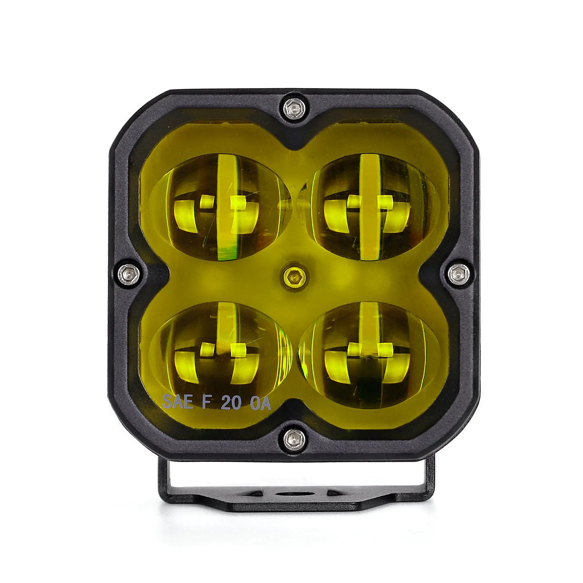 Arc Lighting Concept Series Pod LED Fog Light Assembly - 36 Watts - Yellow Lens - 3 in Square - Surface Mount - Black (Pair)