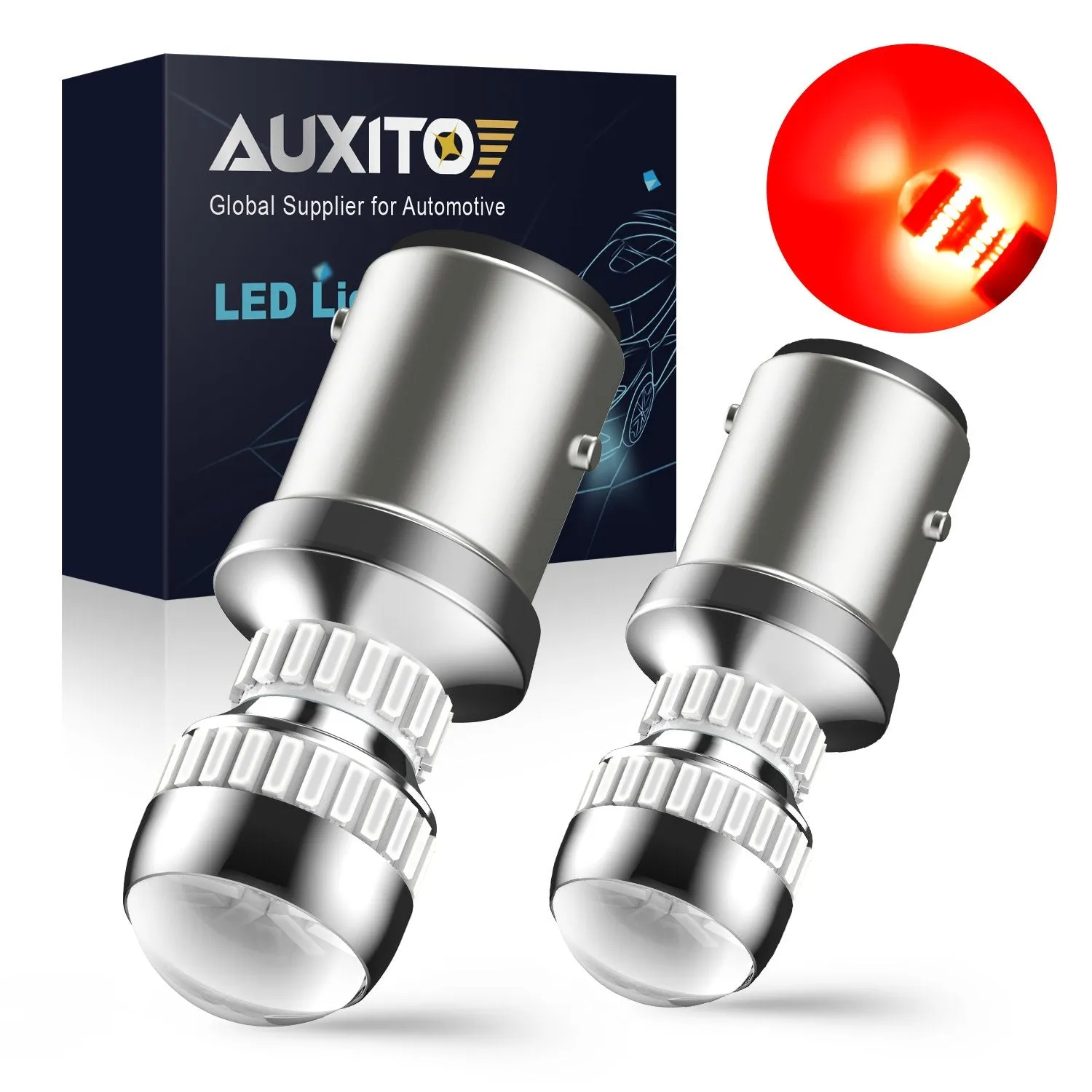 AUXITO 1157 LED Bulb Red, 2057 2357 7528 BAY15D LED Lights for Brake Tail Lights