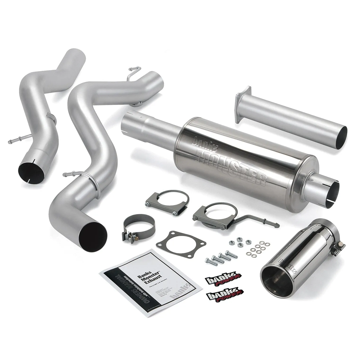 Banks Power 48937 Monster Exhaust System; S/S-Chrome Tip-2006-07 Chevy 6.6L; SCLB