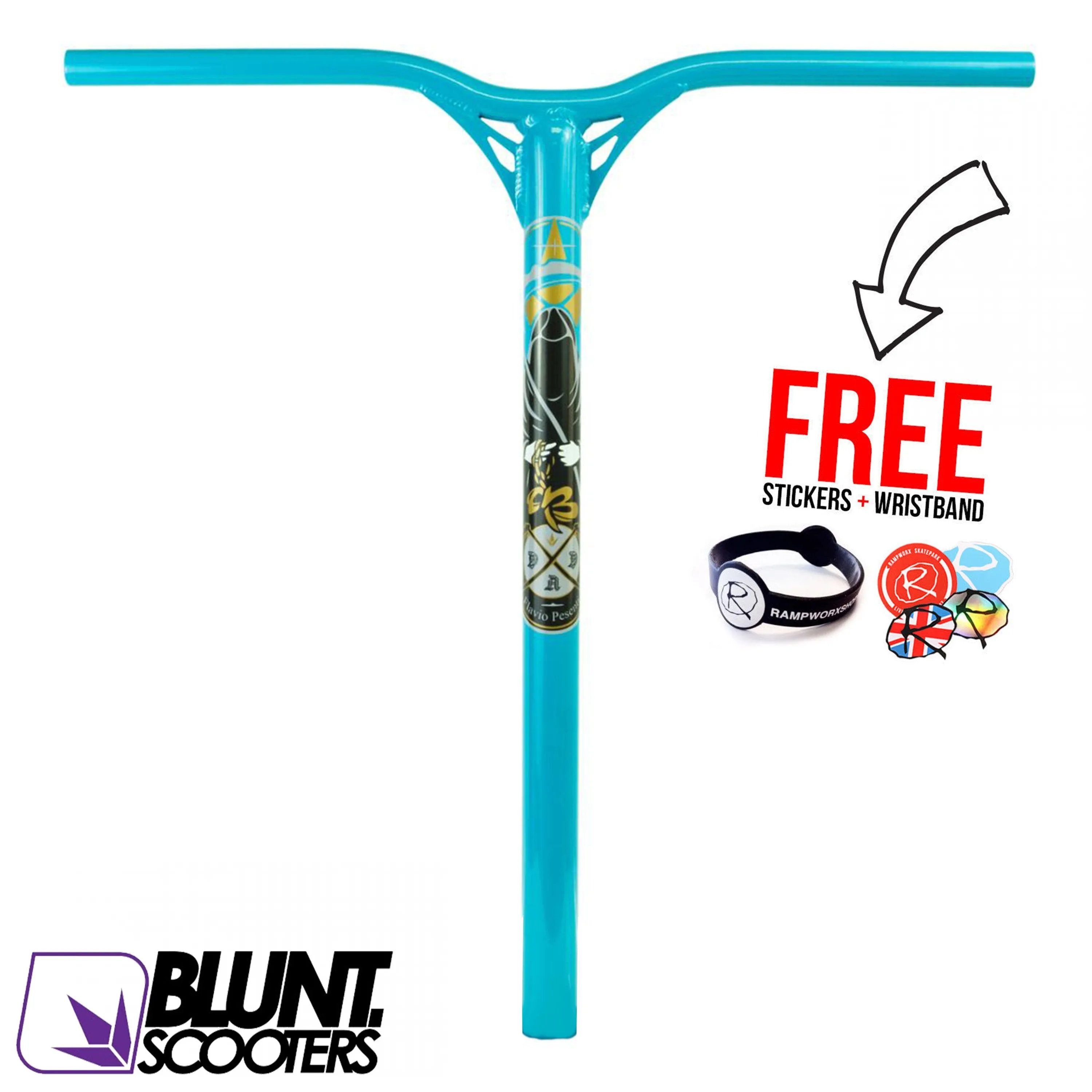 Blunt Scooters Flavio Pesenti V2 Reaper Bars 600mm, Blue