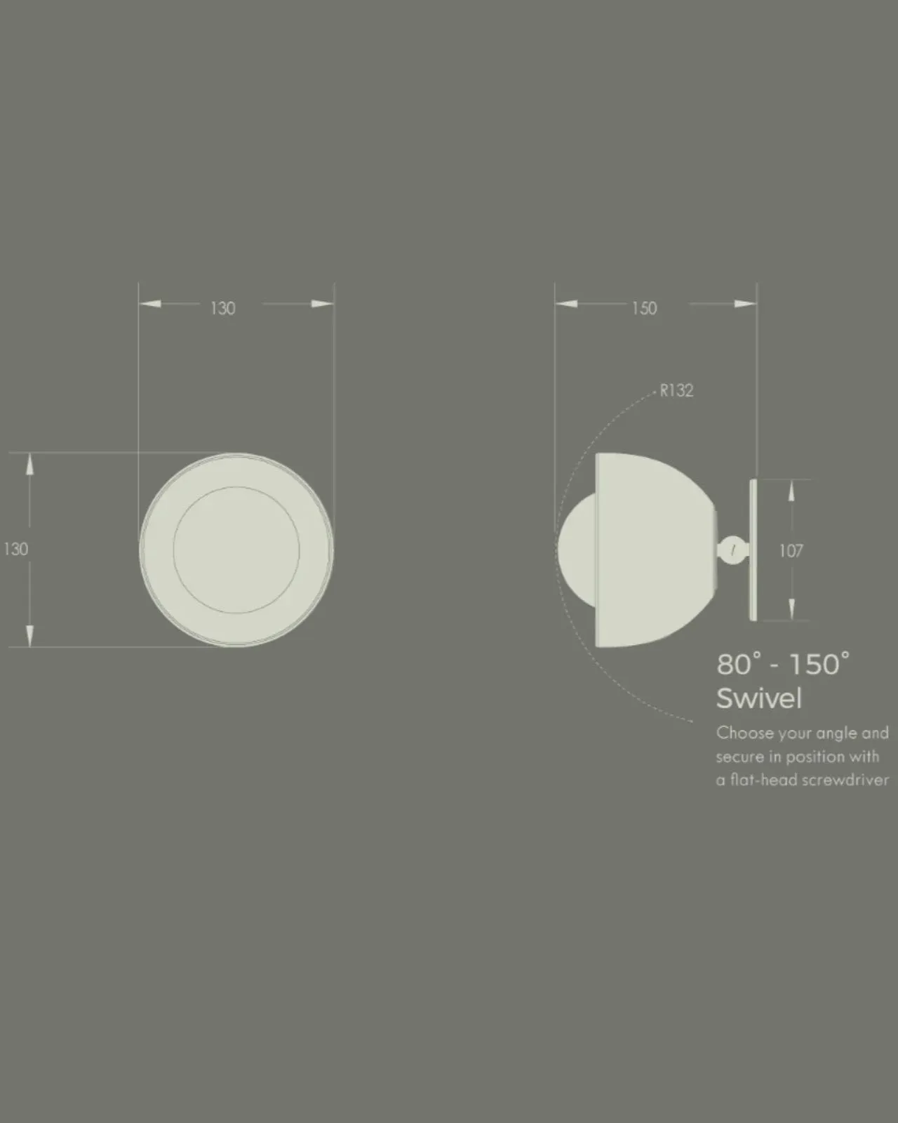 Ceramic Bowl Angle Wall Light | Terra