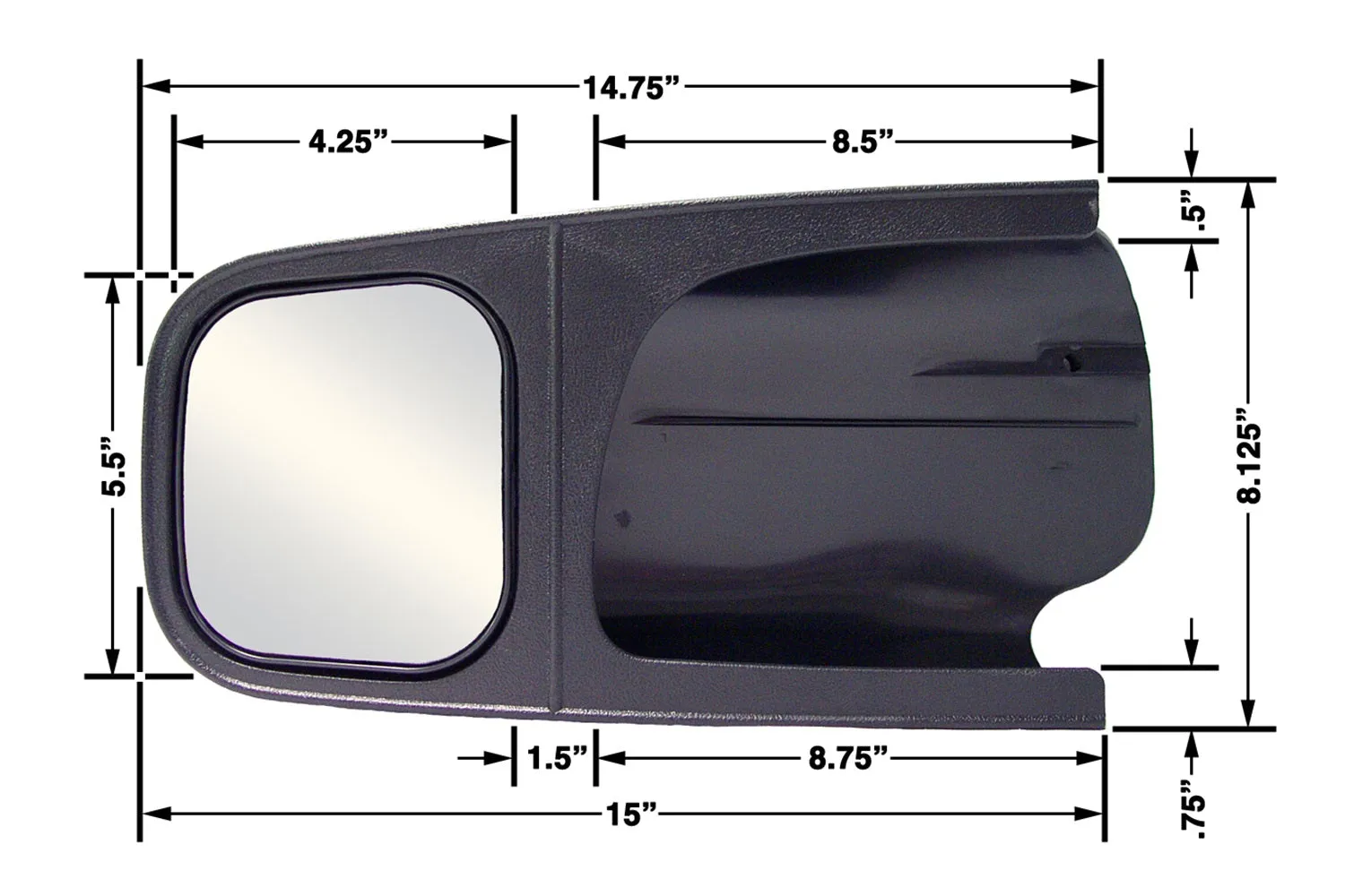 Cipa USA 11902 Custom Towing Mirror; RH(Passenger) Side;