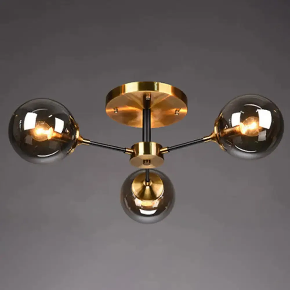 Contemporary Bedroom Sparkle: Stained Glass Sputnik Flush Mount Ceiling Chandelier