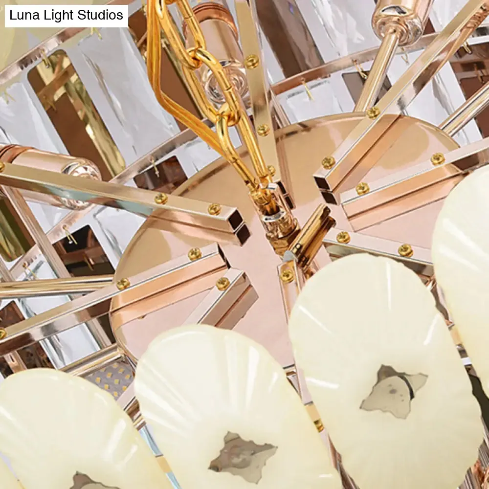 Contemporary Layered Ceiling Chandelier - Clear Crystal, 12/16/22 Lights, Ideal for Living Room Down Lighting