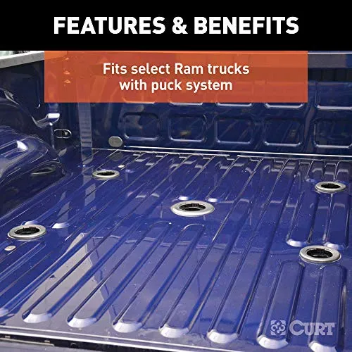 CURT 16043 A16 5th Wheel Hitch, 16,000 lbs, Select Ram 2500, 3500, 8-Foot Bed Puck System