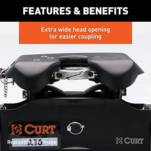 CURT 16043 A16 5th Wheel Hitch, 16,000 lbs, Select Ram 2500, 3500, 8-Foot Bed Puck System