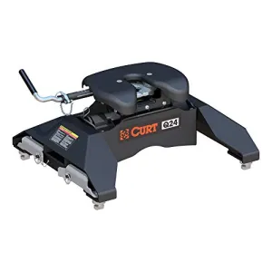 CURT 16067 Q24 5th Wheel Hitch, 24,000 lbs, Select Chevrolet Silverado, GMC Sierra 2500, 3500 HD, 8-Foot Bed Puck System, Black