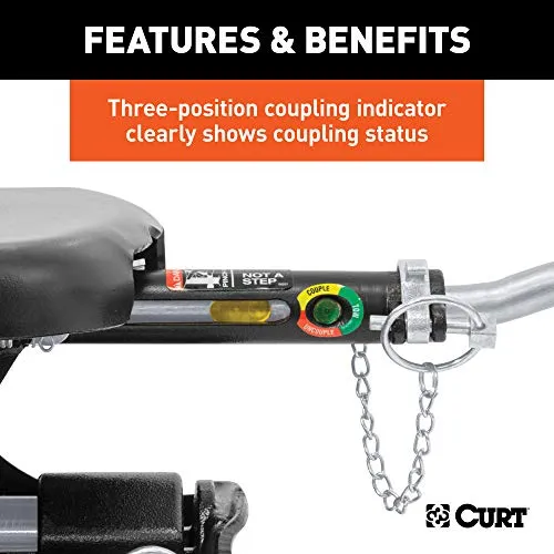 CURT 16067 Q24 5th Wheel Hitch, 24,000 lbs, Select Chevrolet Silverado, GMC Sierra 2500, 3500 HD, 8-Foot Bed Puck System, Black