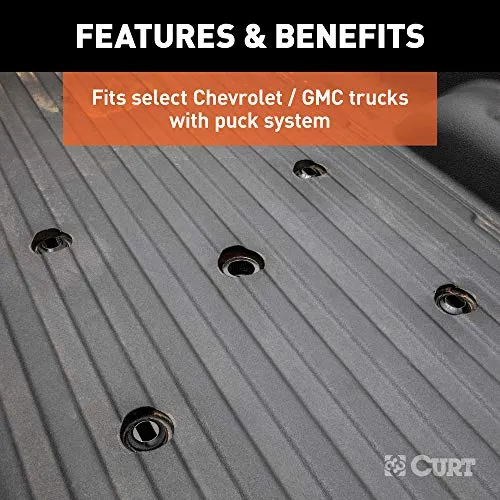 CURT 16067 Q24 5th Wheel Hitch, 24,000 lbs, Select Chevrolet Silverado, GMC Sierra 2500, 3500 HD, 8-Foot Bed Puck System, Black