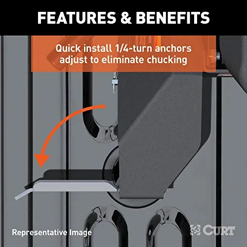 CURT 16067 Q24 5th Wheel Hitch, 24,000 lbs, Select Chevrolet Silverado, GMC Sierra 2500, 3500 HD, 8-Foot Bed Puck System, Black