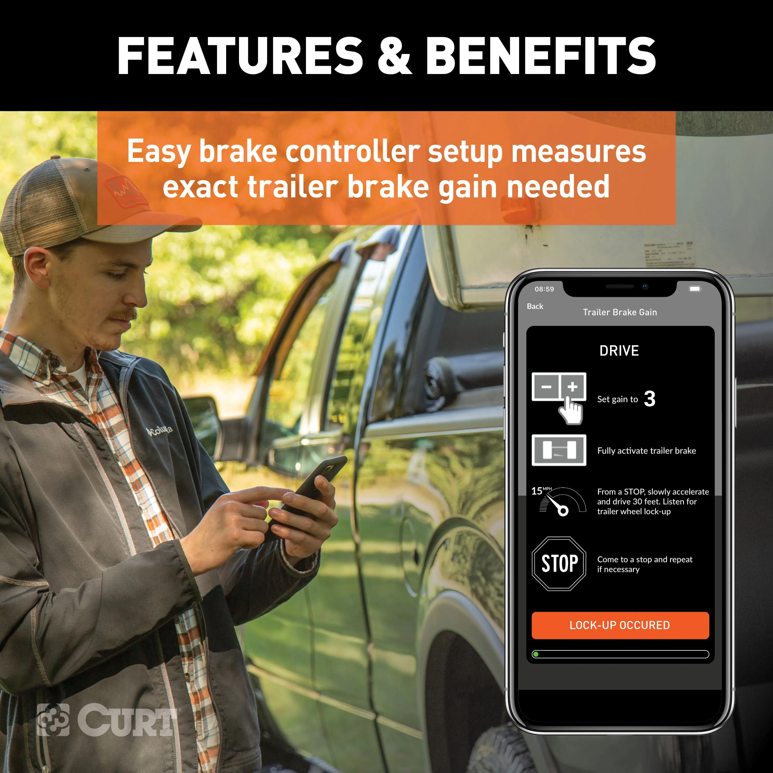CURT 51701 BetterWeigh Mobile Towing Scale with TowSense Technology (OBD-II)