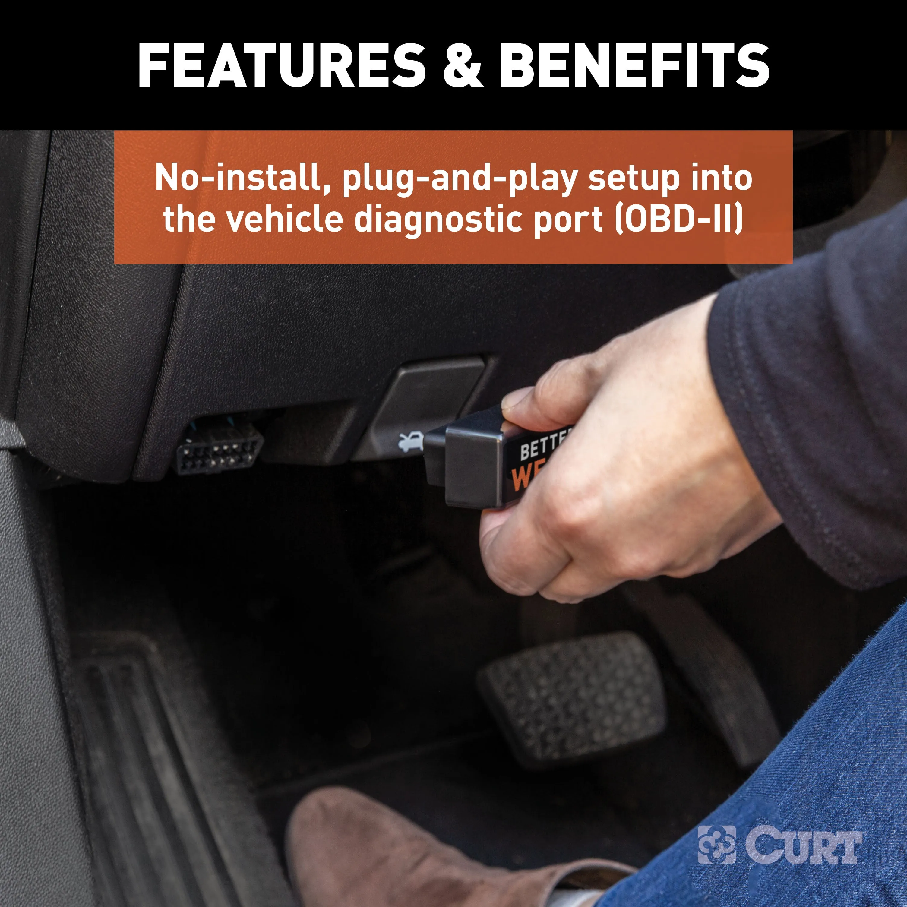CURT 51701 BetterWeigh Mobile Towing Scale with TowSense Technology (OBD-II)