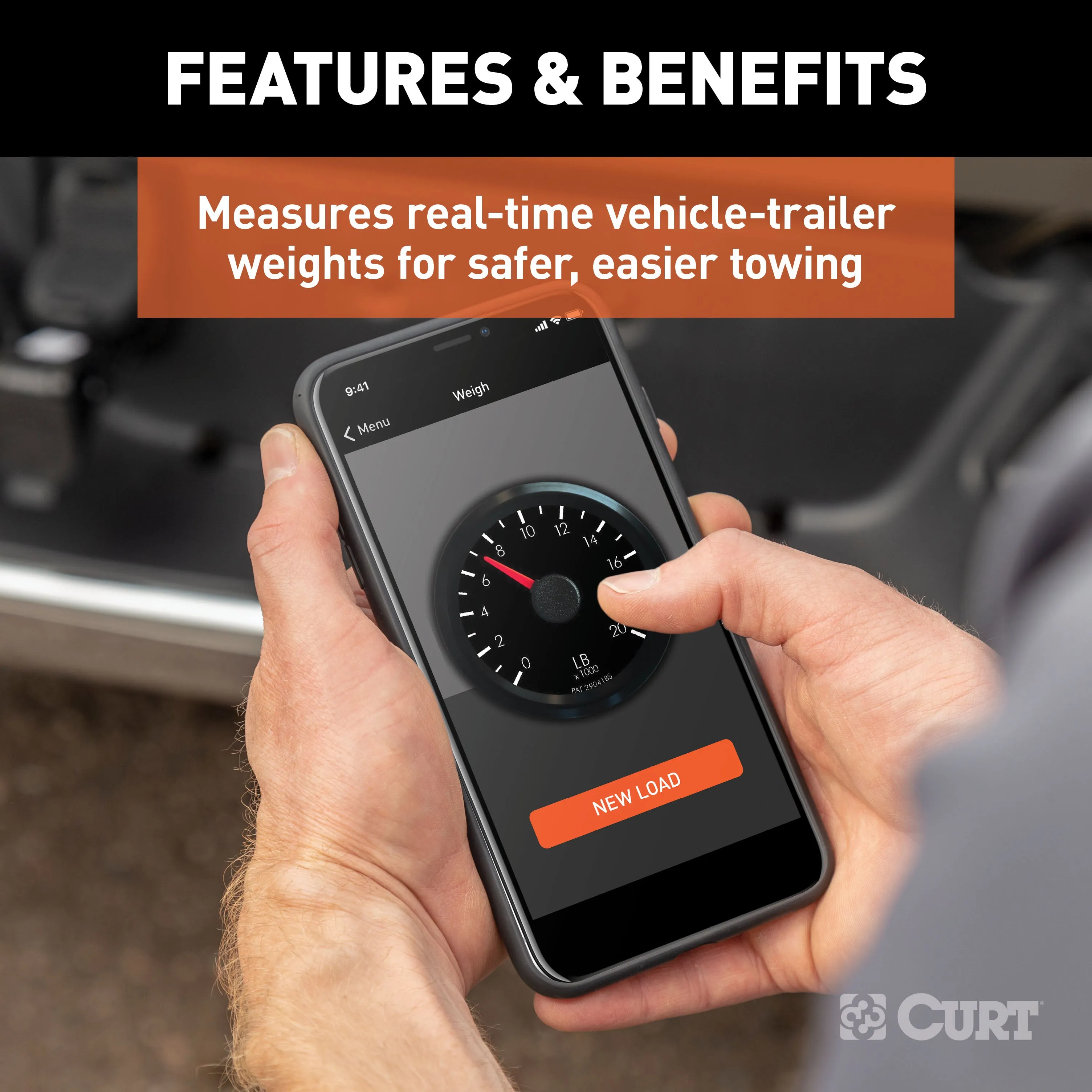 CURT 51701 BetterWeigh Mobile Towing Scale with TowSense Technology (OBD-II)