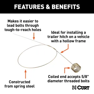 CURT 58430 CURT 58430 18-Inch Trailer Hitch Fish Wire for 5/8-Inch Diameter Bolts