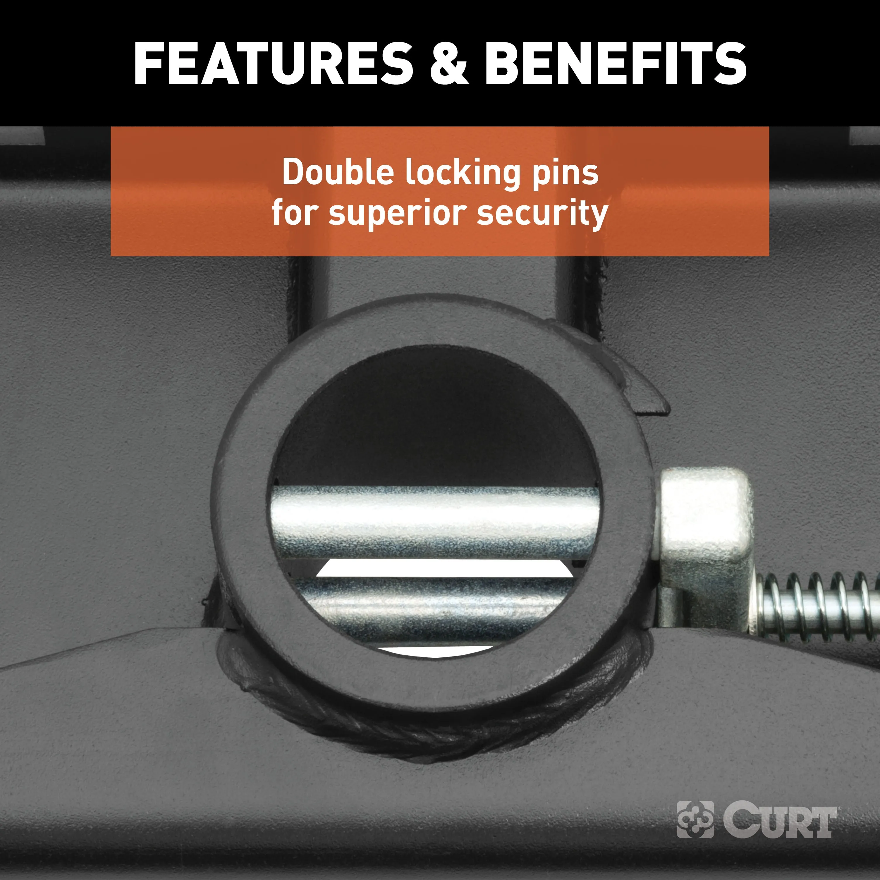 CURT 60611 Double Lock EZr Gooseneck Hitch; 2-5/16in. Ball; 30K (Brackets Required)