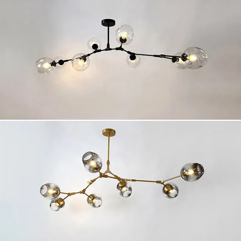 DNA Structure Pendant Light - Postmodern Ceiling Chandelier with Glass Shade